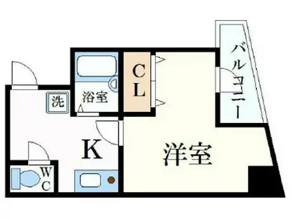 シュープリーム(1K/4階)の間取り写真