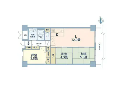 アーク江坂(3LDK/10階)の間取り写真