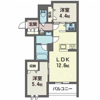 アズール ソウ(2LDK/2階)の間取り写真