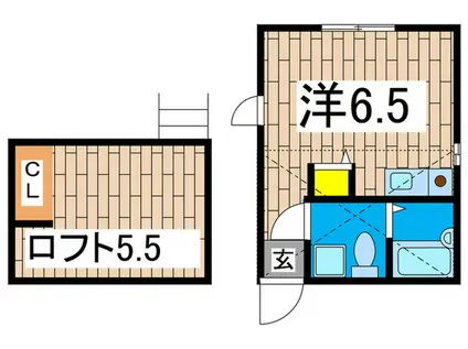 プリマシーサイド(ワンルーム/2階)の間取り写真