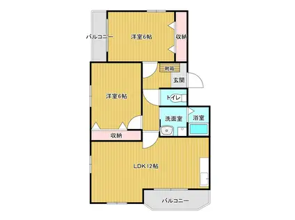 庭司苑七番館(2LDK/3階)の間取り写真