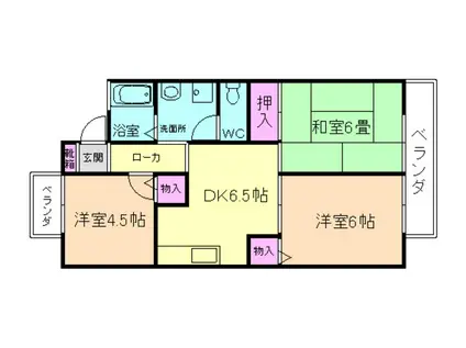 パティフィールド(3DK/1階)の間取り写真