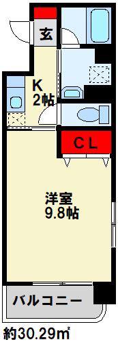 グリーンコートIII番館(1K/3階)の間取り写真