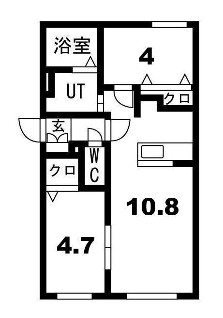 センチュリー日の出(2LDK/1階)の間取り写真
