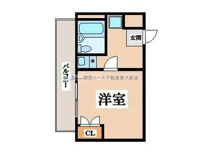 プレアール川田(1K/4階)の間取り写真