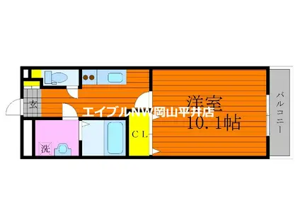 ソレイユ西市駅前(1K/1階)の間取り写真