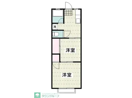 コーポ長田A棟(2K/1階)の間取り写真