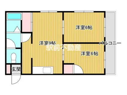 HIROハイツ(2DK/2階)の間取り写真