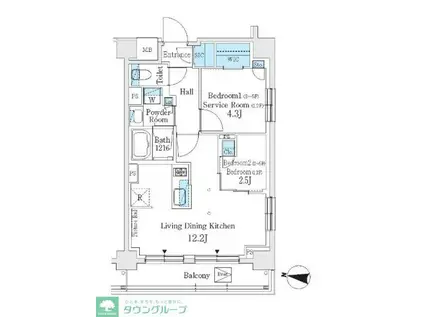 J.GRAN COURT 品川西大井ウエスト(2LDK/4階)の間取り写真