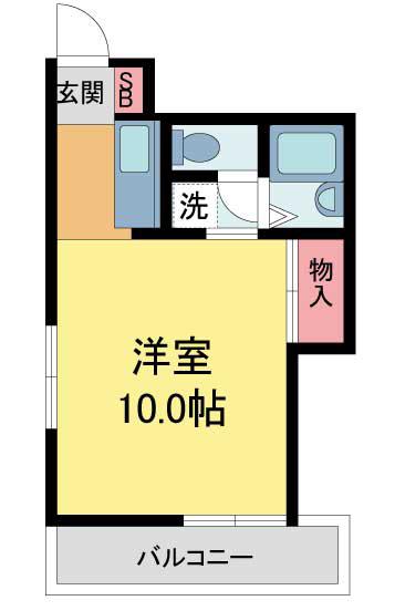 サンハイツ香枦園(1K/2階)の間取り写真