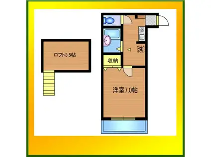ドリームハイツ(1K/1階)の間取り写真