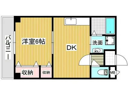 EVERGREENHAMA(1DK/1階)の間取り写真