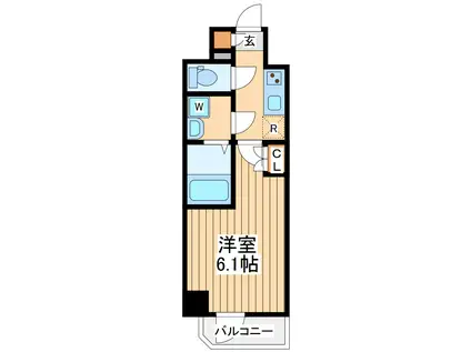 阪東橋ノッツ(1K/2階)の間取り写真