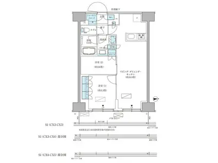 パークアクシス品川天王洲アイル(2LDK/10階)の間取り写真