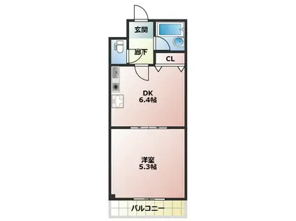 エトワールえびす(1DK/3階)の間取り写真