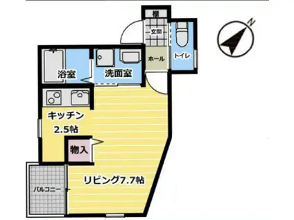 エターナルシー大久保(ワンルーム/3階)の間取り写真