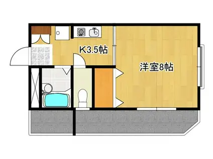 モリタヤアパート(1K/2階)の間取り写真