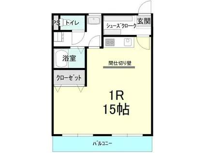 ファミールKYOEI(ワンルーム/2階)の間取り写真