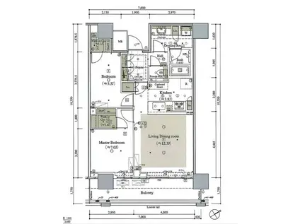 ザタワー横浜北仲(2LDK/21階)の間取り写真