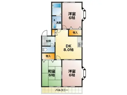 エスト板倉(3DK/1階)の間取り写真