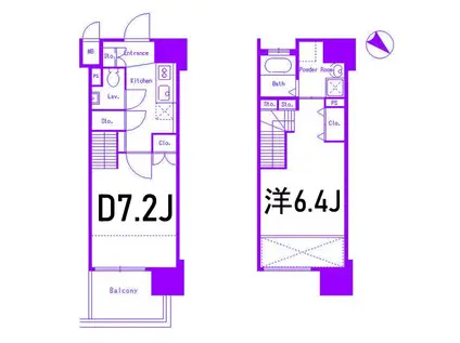 DORMOUSE CASTLE(1DK/13階)の間取り写真