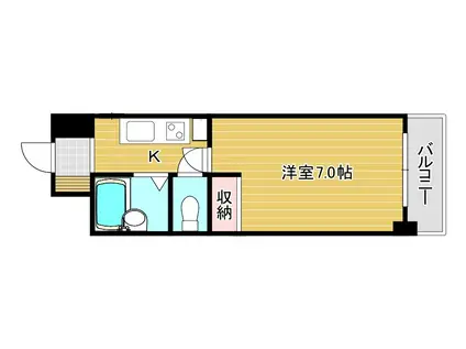 マントクビル(1K/5階)の間取り写真