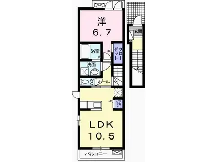 アバンツァート玉手III(1LDK/2階)の間取り写真
