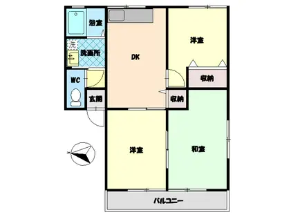 池田ハイツ(3DK/1階)の間取り写真