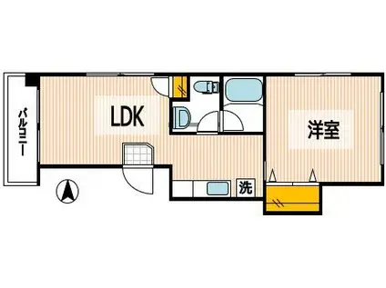 東城ビル(1LDK/4階)の間取り写真