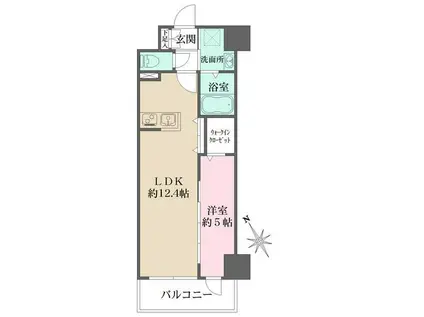N-FLATS横浜関内II(1LDK/5階)の間取り写真