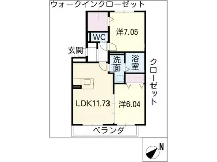 マリーシャンテ(2LDK/2階)の間取り写真