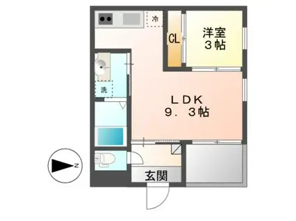 REGALEST ELE(1LDK/1階)の間取り写真