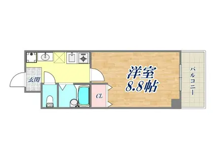 ロジュマン東武庫川(1K/1階)の間取り写真