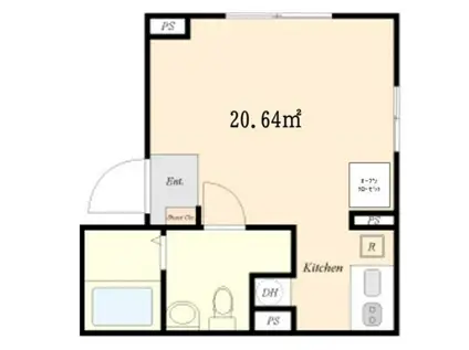 Kスイート外神田(ワンルーム/2階)の間取り写真