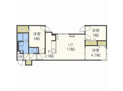 ヴェリタス美術館通(3LDK/5階)の間取り写真