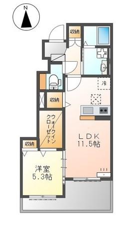 高砂市今市アパート(1LDK/1階)の間取り写真