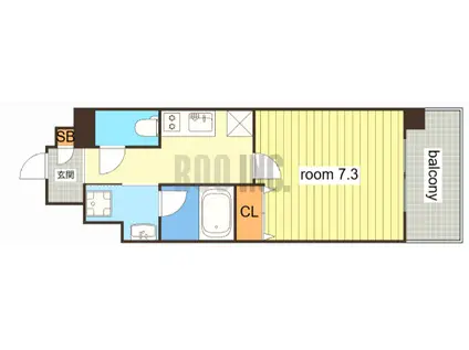 グランネクサス船橋町(1K/8階)の間取り写真