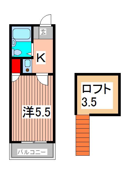 レオ浦和(1K/2階)の間取り写真