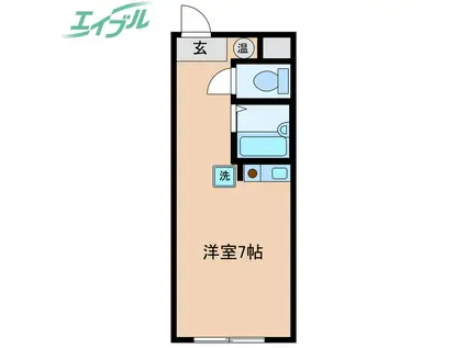 ベース四日市(ワンルーム/3階)の間取り写真