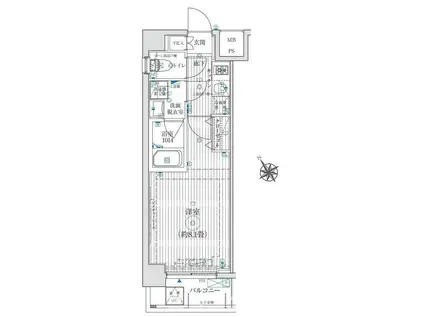 リライア五反野(1K/3階)の間取り写真
