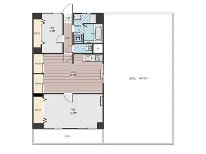 一徳ハイツ PART 2-712(2LDK/7階)の間取り写真