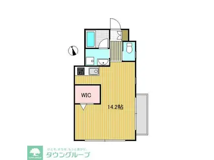 トゥール桜ヶ丘(ワンルーム/2階)の間取り写真