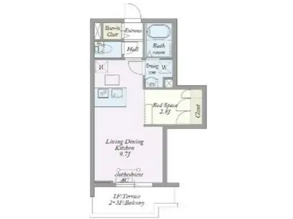BREZZACITTA材木座(1LDK/2階)の間取り写真