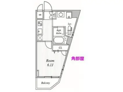 ストリーム多摩川(1K/5階)の間取り写真