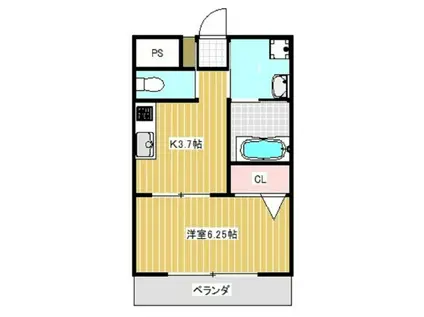 ナチュライフ北斗(1K/3階)の間取り写真