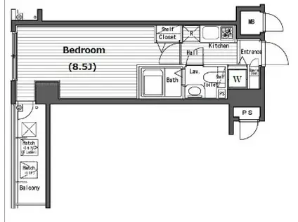 ガラ・シティ横浜西口(1K/5階)の間取り写真