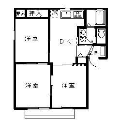 グリーンハイツB(3DK/1階)の間取り写真