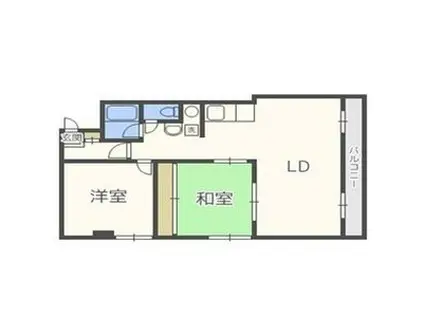 第2宏友ハイツ(2LDK/1階)の間取り写真