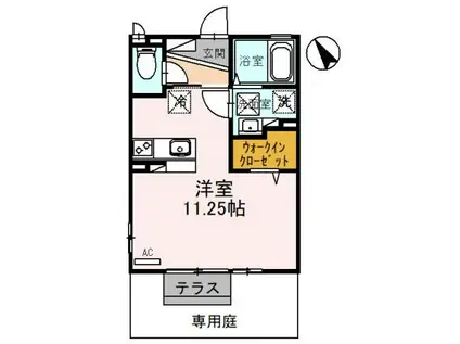 エスパシオ(ワンルーム/1階)の間取り写真