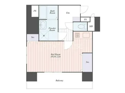 ステーションフロント平塚(ワンルーム/9階)の間取り写真